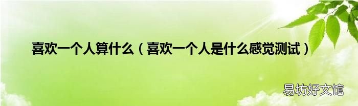 喜欢一个人是什么感觉测试 喜欢一个人算什么