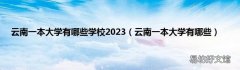 云南一本大学有哪些 云南一本大学有哪些学校2023