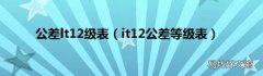 it12公差等级表 公差lt12级表