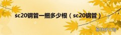 sc20钢管 sc20钢管一捆多少根