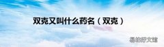 双克 双克又叫什么药名