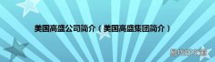 美国高盛集团简介 美国高盛公司简介