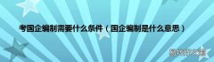 国企编制是什么意思 考国企编制需要什么条件