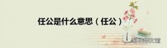 任公 任公是什么意思