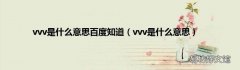 vvv是什么意思 vvv是什么意思百度知道