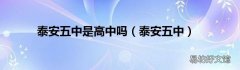 泰安五中 泰安五中是高中吗