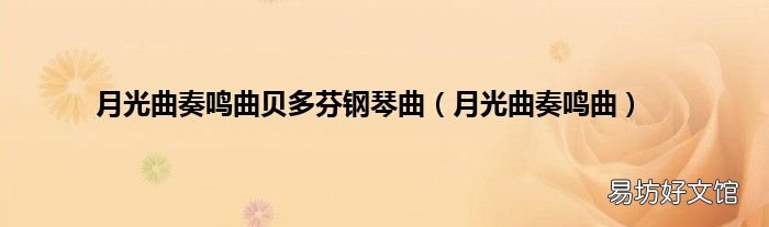 月光曲奏鸣曲 月光曲奏鸣曲贝多芬钢琴曲
