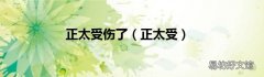 正太受 正太受伤了