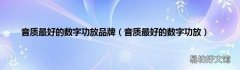 音质最好的数字功放 音质最好的数字功放品牌