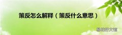 策反什么意思 策反怎么解釋
