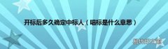 唱標是什么意思 開標后多久確定中標人