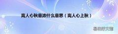 离人心上秋 离人心秋意浓什么意思
