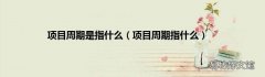 项目周期指什么 项目周期是指什么