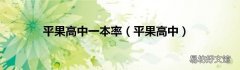 平果高中 平果高中一本率
