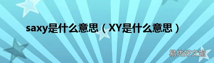 XY是什么意思 saxy是什么意思