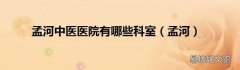 孟河 孟河中医医院有哪些科室