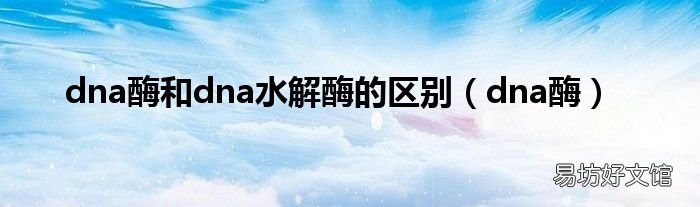 dna酶 dna酶和dna水解酶的区别