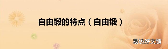 自由锻 自由锻的特点
