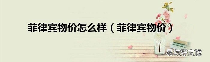 菲律宾物价 菲律宾物价怎么样
