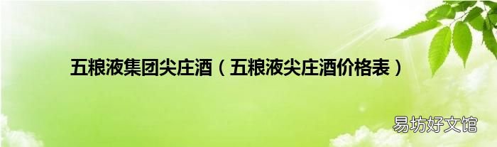 五粮液尖庄酒价格表 五粮液集团尖庄酒