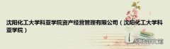 沈阳化工大学科亚学院 沈阳化工大学科亚学院资产经营管理有限公司
