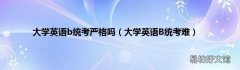大学英语B统考难 大学英语b统考严格吗