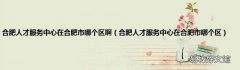 合肥人才服务中心在合肥市哪个区 合肥人才服务中心在合肥市哪个区啊