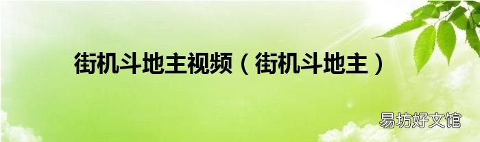 街机斗地主 街机斗地主视频