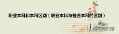 职业本科与普通本科的区别 职业本科和本科区别