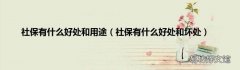 社保有什么好处和坏处 社保有什么好处和用途