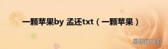 一颗苹果 一颗苹果by 孟还txt