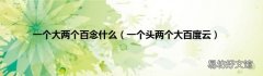 一个头两个大百度云 一个大两个百念什么