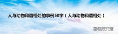 人与动物和谐相处 人与动物和谐相处的事例50字
