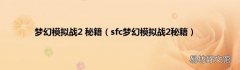 sfc梦幻模拟战2秘籍 梦幻模拟战2 秘籍