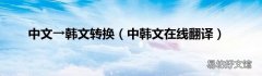中韩文在线翻译 中文→韩文转换