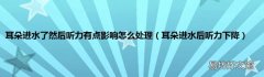 耳朵进水后听力下降 耳朵进水了然后听力有点影响怎么处理