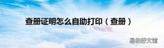 查册 查册证明怎么自助打印