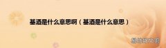 基酒是什么意思 基酒是什么意思啊