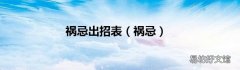 祸忌 祸忌出招表