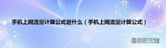 手机上网流量计算公式 手机上网流量计算公式是什么