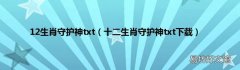 十二生肖守护神txt下载 12生肖守护神txt