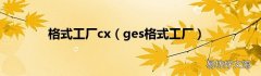 ges格式工厂 格式工厂cx