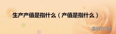 产值是指什么 生产产值是指什么