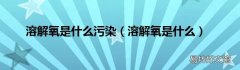 溶解氧是什么 溶解氧是什么污染