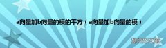 a向量加b向量的模 a向量加b向量的模的平方