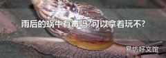 雨后的蜗牛有毒吗?可以拿着玩不?