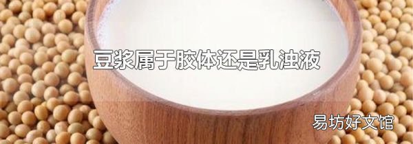 豆浆属于胶体还是乳浊液