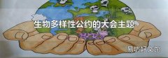 生物多樣性公約的大會(huì)主題