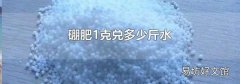 硼肥1克兑多少斤水