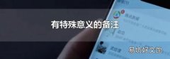 有特殊意義的備注